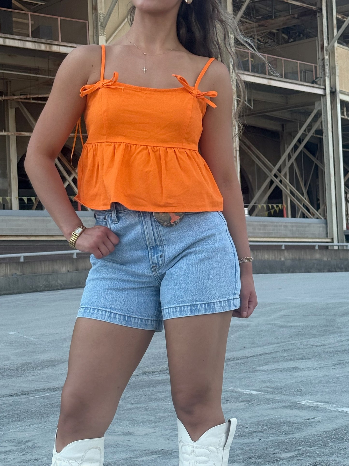 Smokey’s Sweetheart Bow Denim Tank