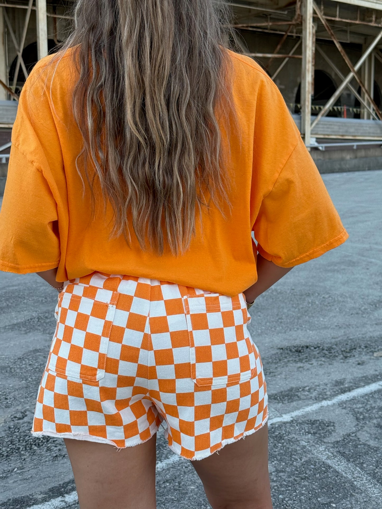 Checkerd Neyland Denim Shorts