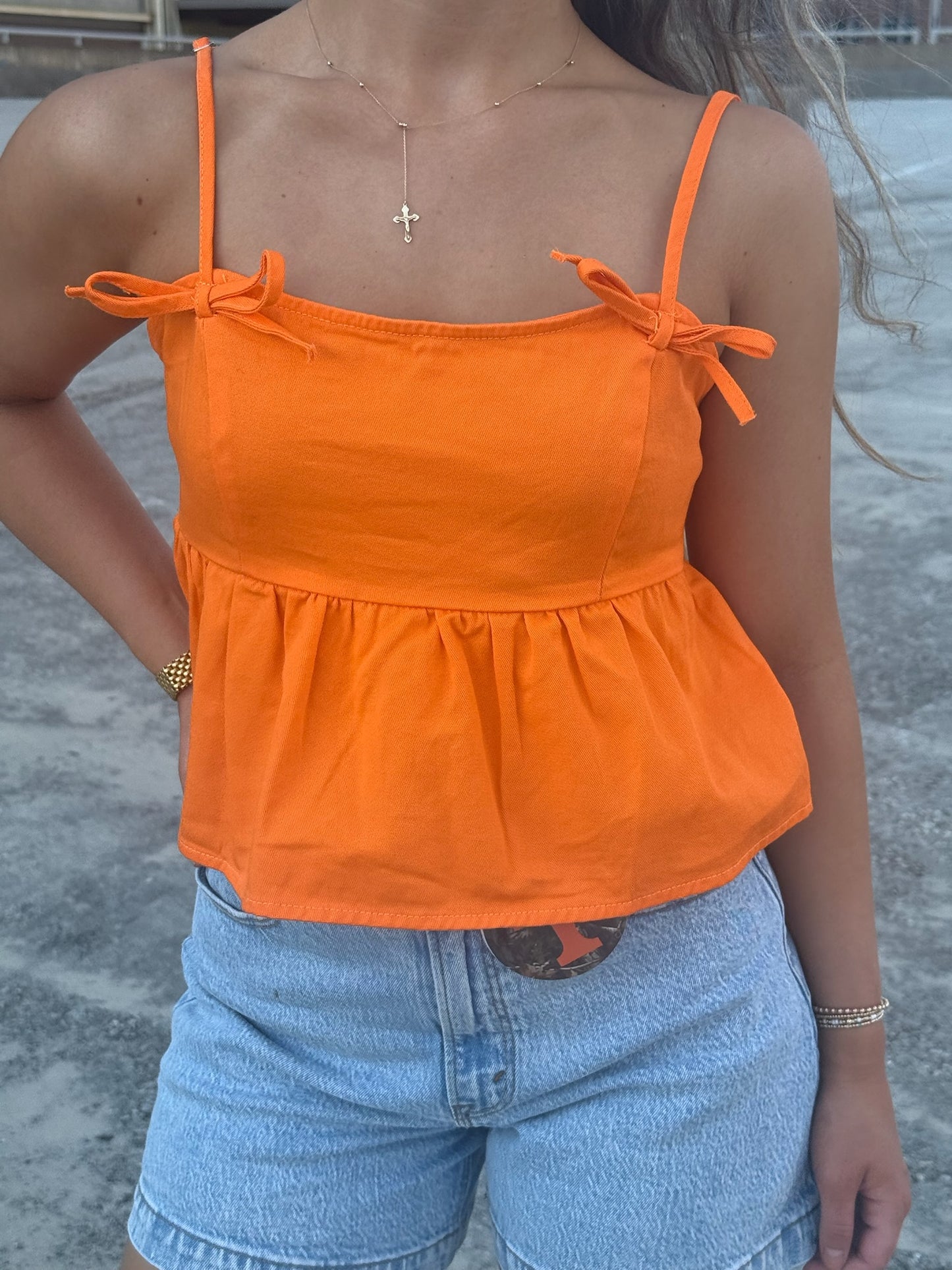 Smokey’s Sweetheart Bow Denim Tank