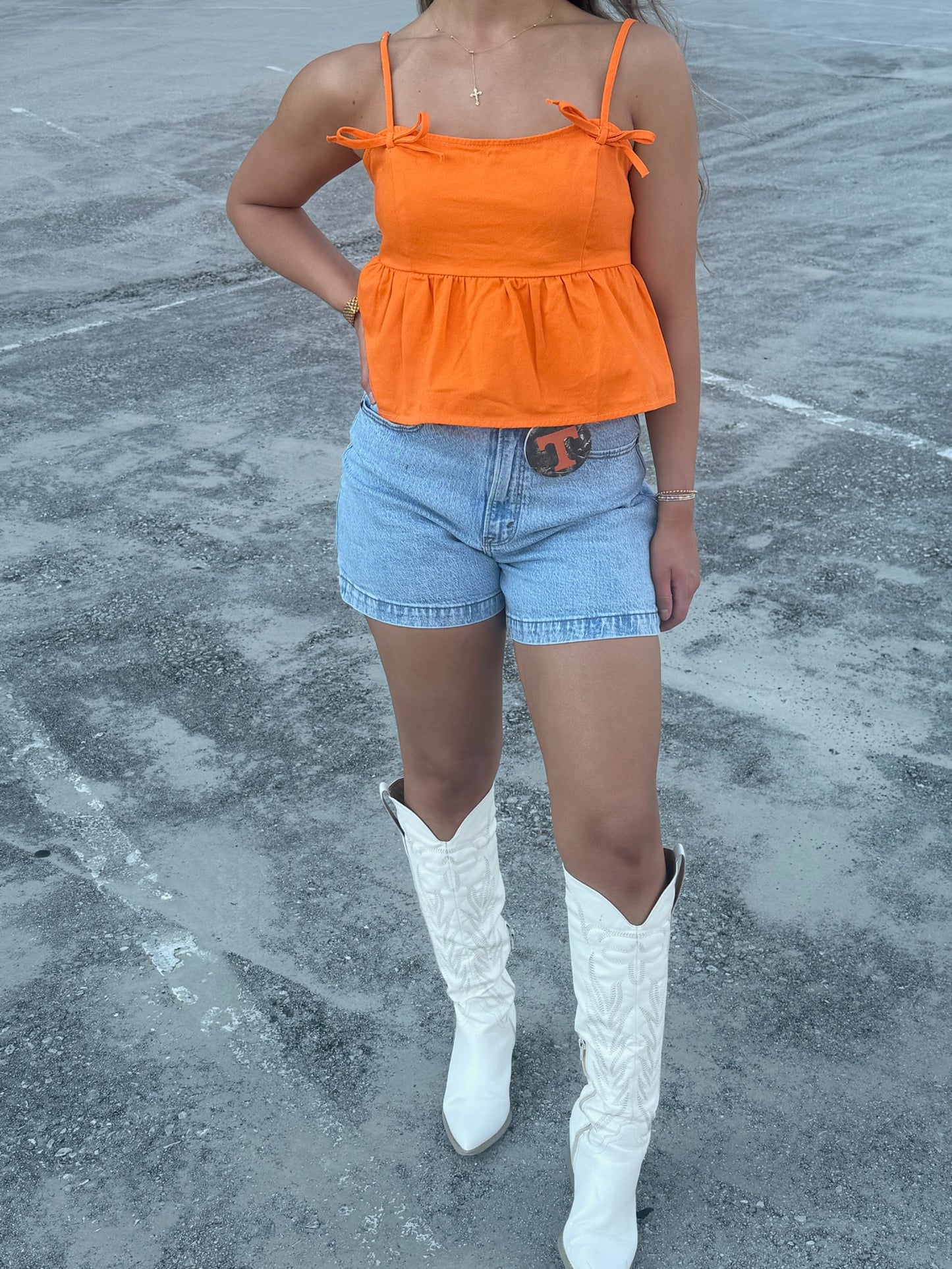 Smokey’s Sweetheart Bow Denim Tank