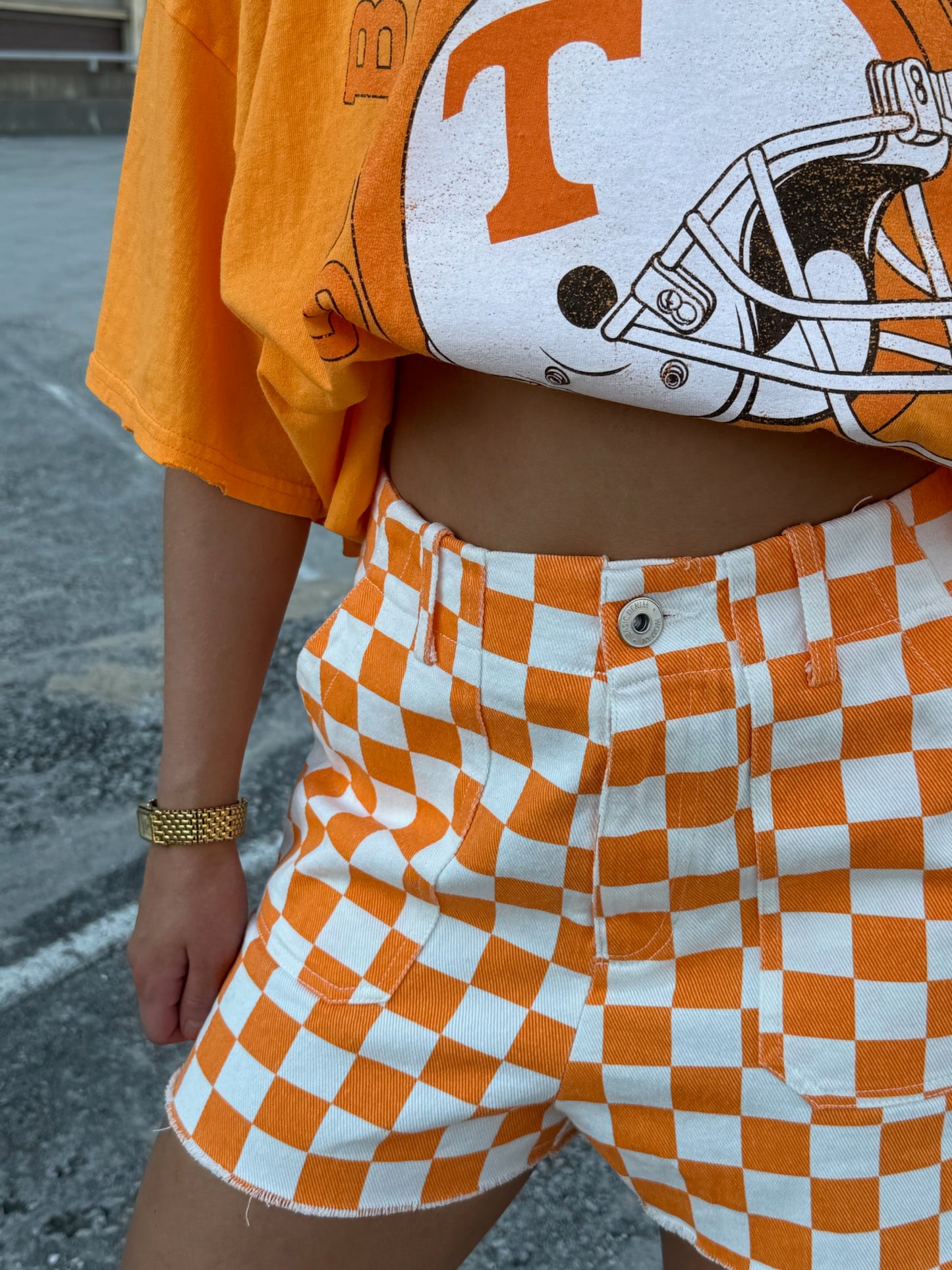 Checkerd Neyland Denim Shorts