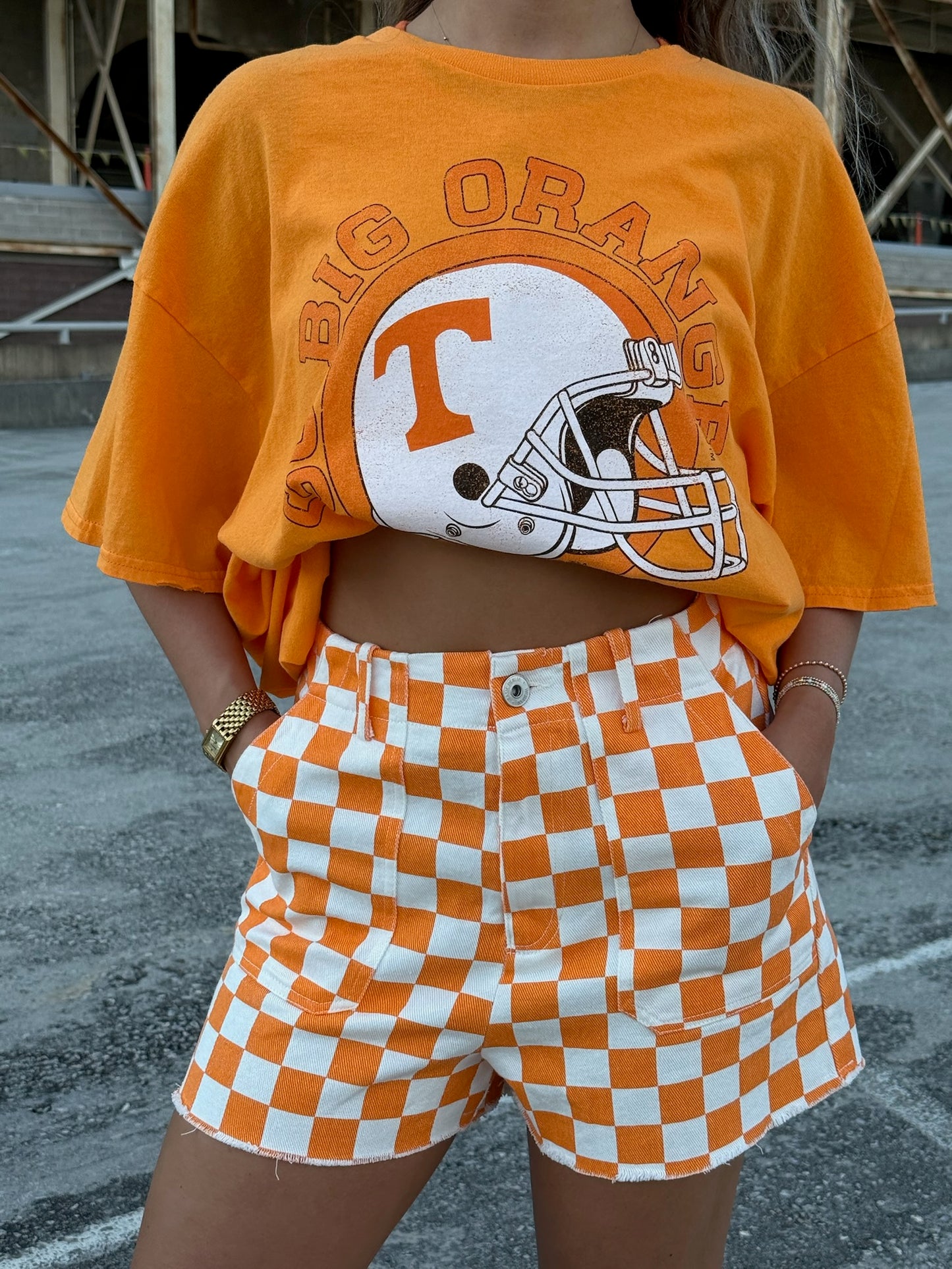 Checkerd Neyland Denim Shorts