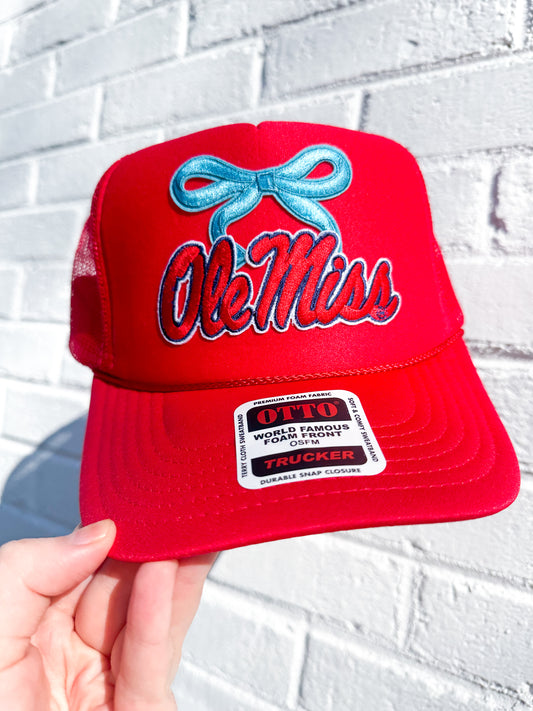 Ole Miss Red Bow Trucker